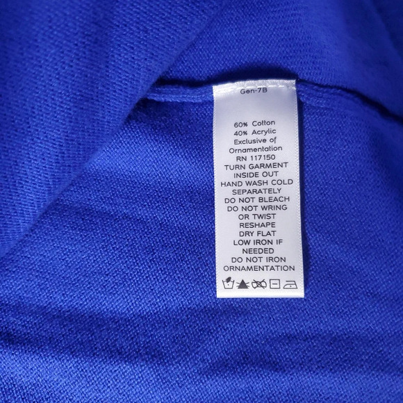 Victor Costa Occasion Womens Pullover Knit Blouse Size 2X Blue Casual Chic Top - Picture 9 of 10